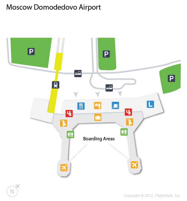 Kaart van de luchthaven Domodedovo en de terminal (DME)